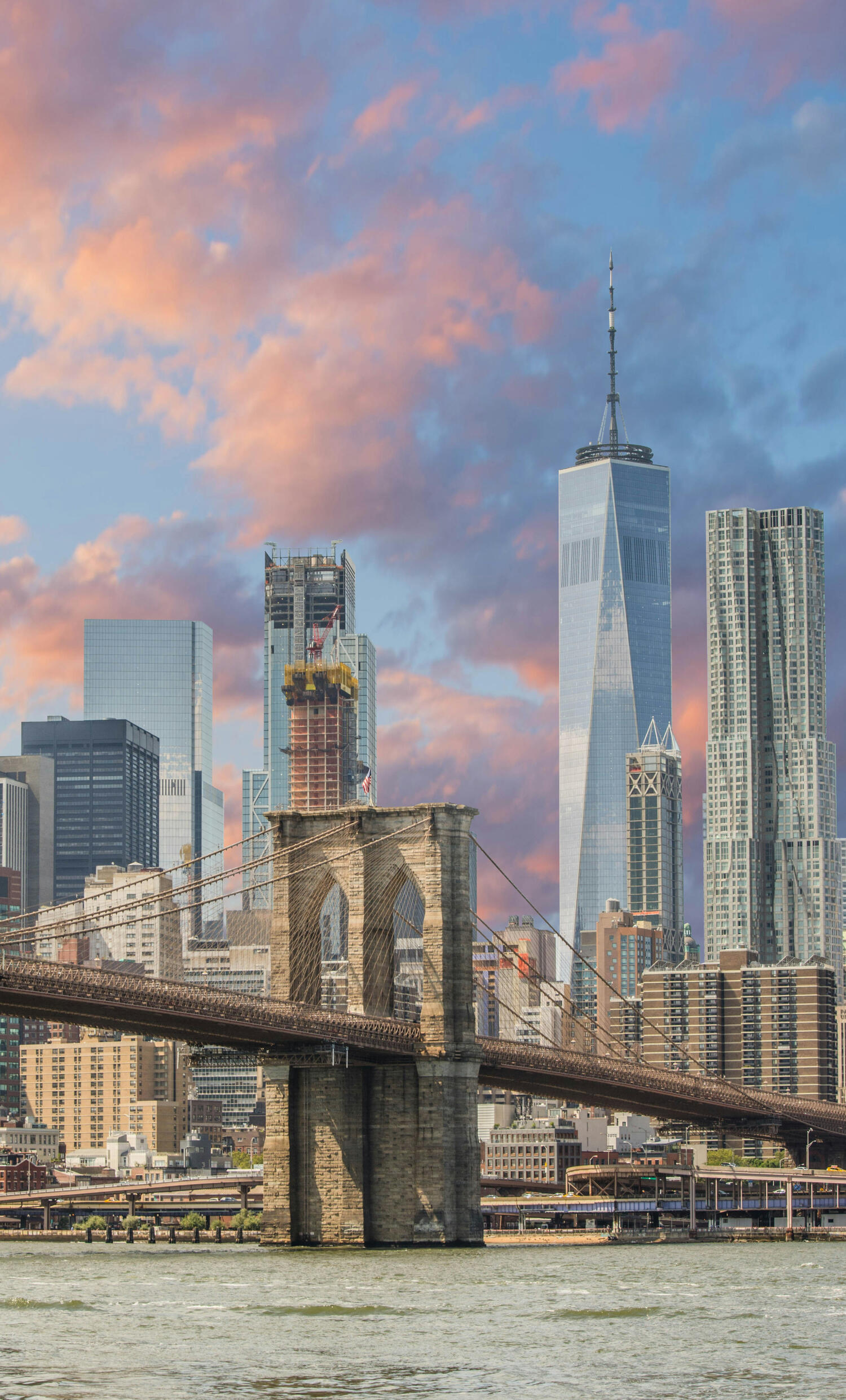 US City: Brooklyn Bridge from Brooklyn side featuring Manhattan